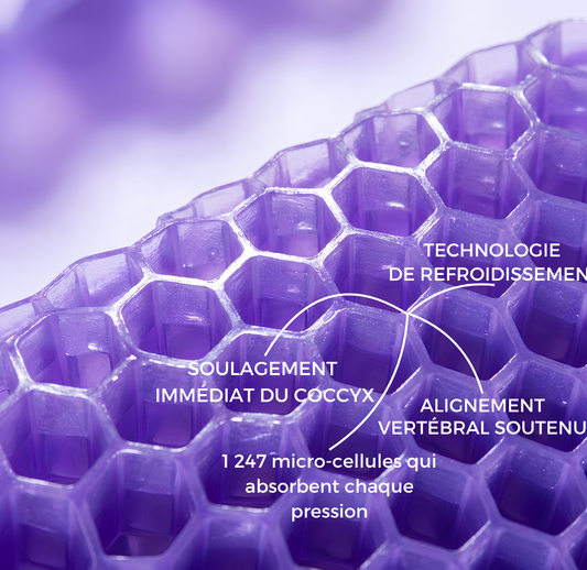 Coussin HexGel™  Finissez vos longues sessions sans avoir mal au dos