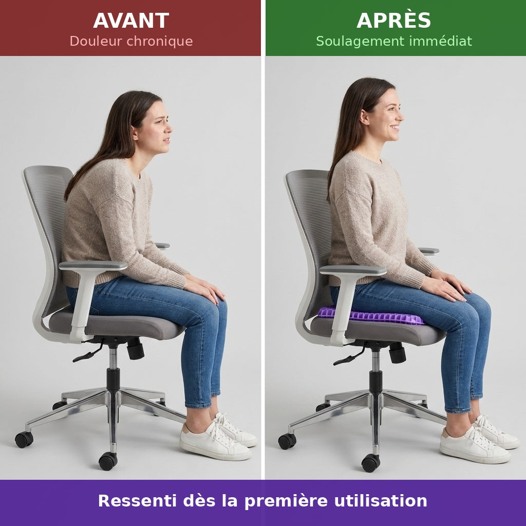 Coussin HexGel™  Finissez vos longues sessions sans avoir mal au dos