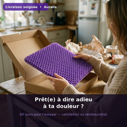 Coussin HexGel™  Finissez vos longues sessions sans avoir mal au dos